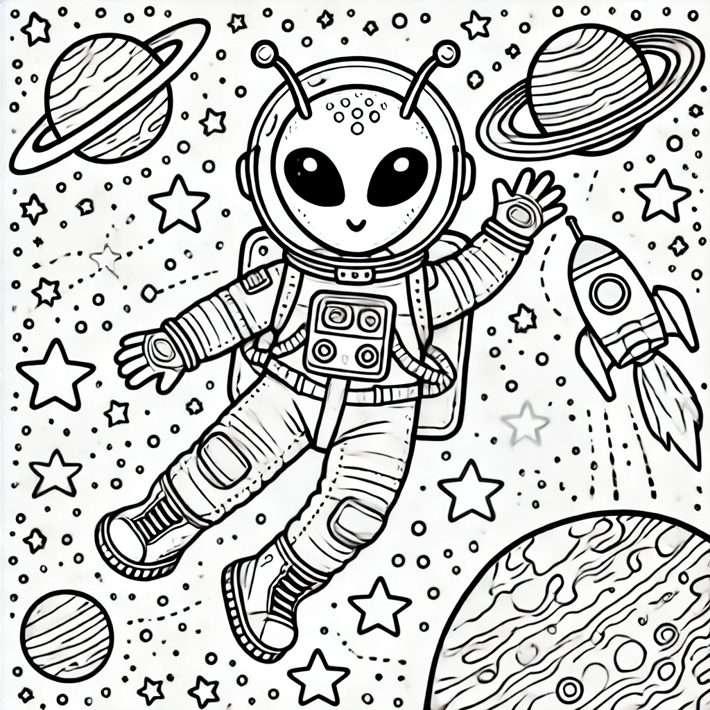 Alien Astronaut on a Space Adventure