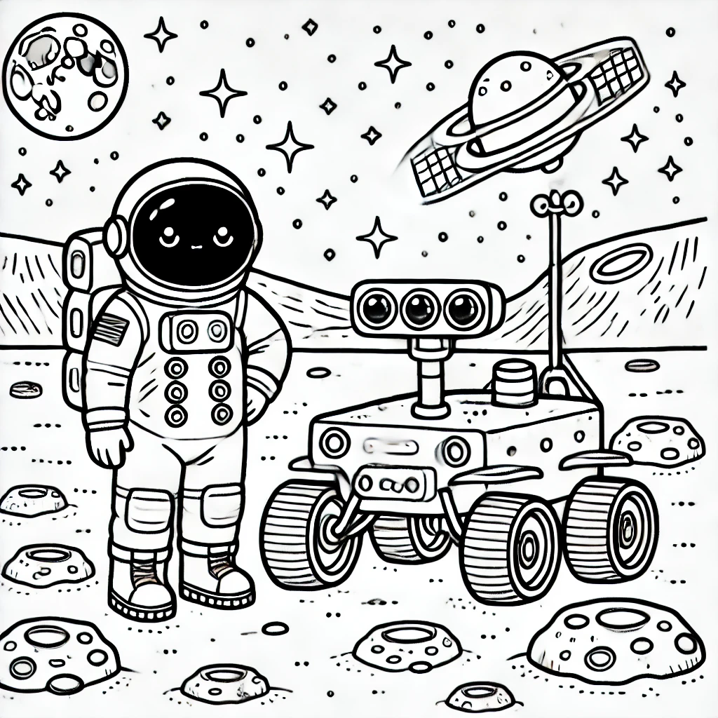 Astronaut with Moon Rover